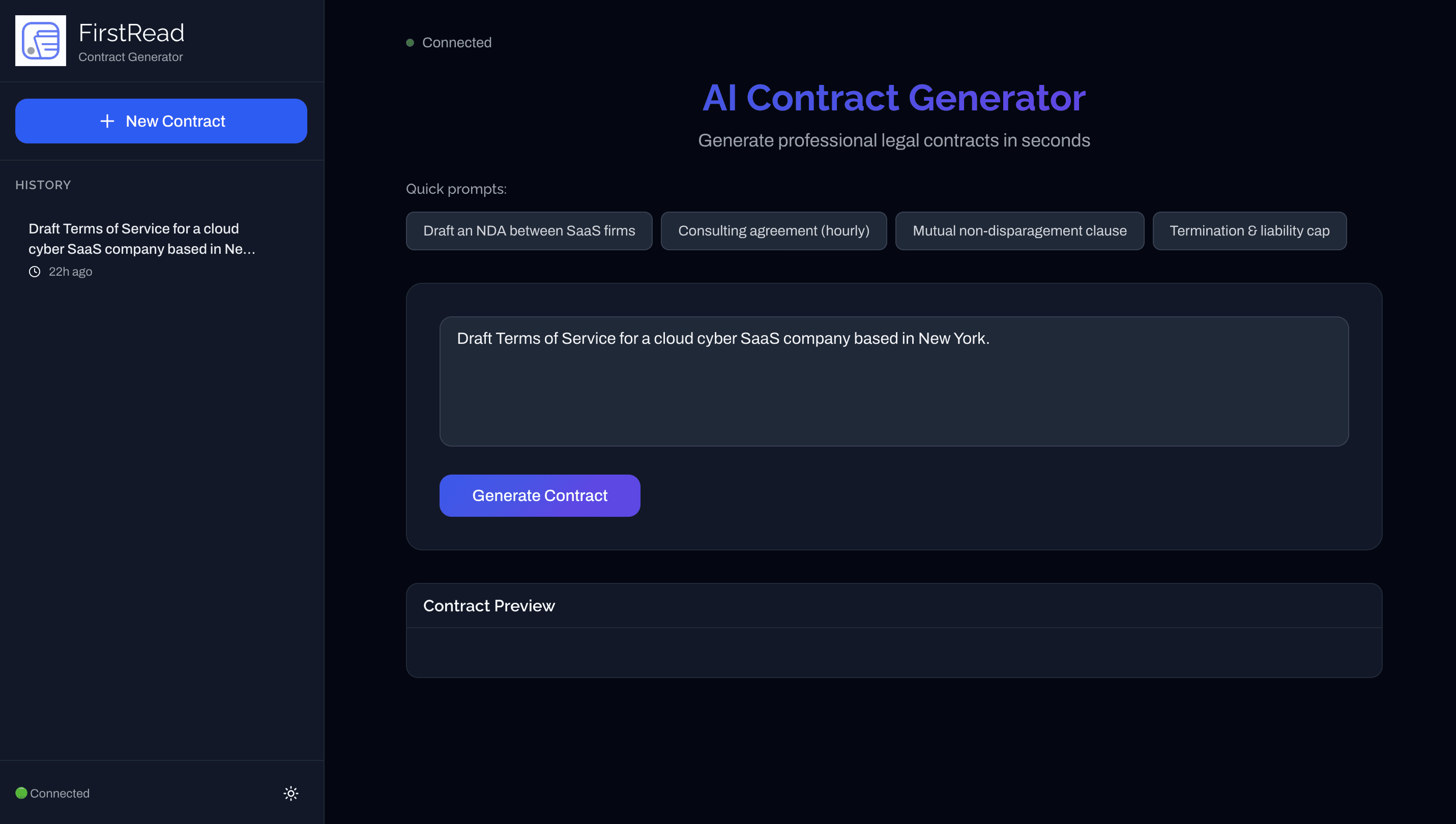 AI Contract Generator — Real-Time Contract Drafting Tool screenshot 3