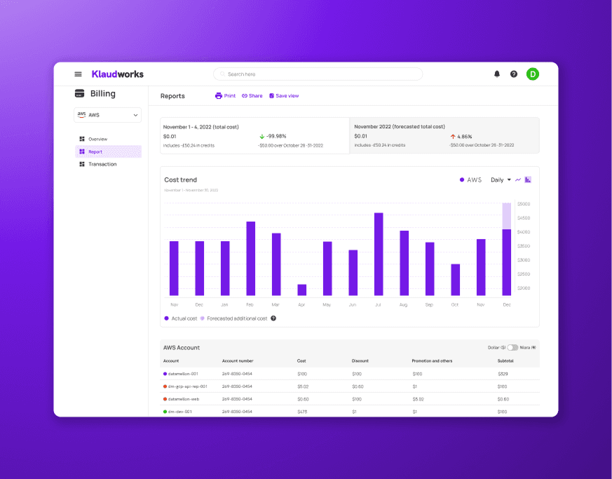 KlaudWorks — AI-Powered FinOps SaaS Tool screenshot 2