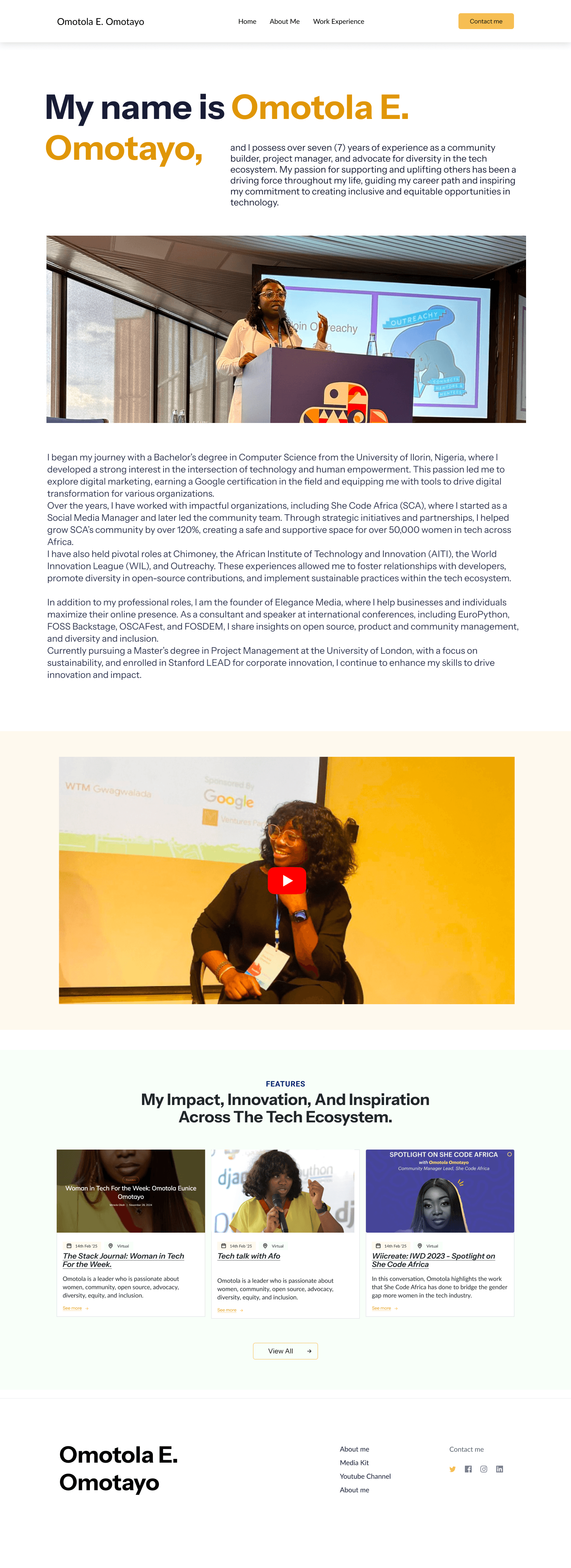 Omotola Omotayo Professional Website screenshot 1