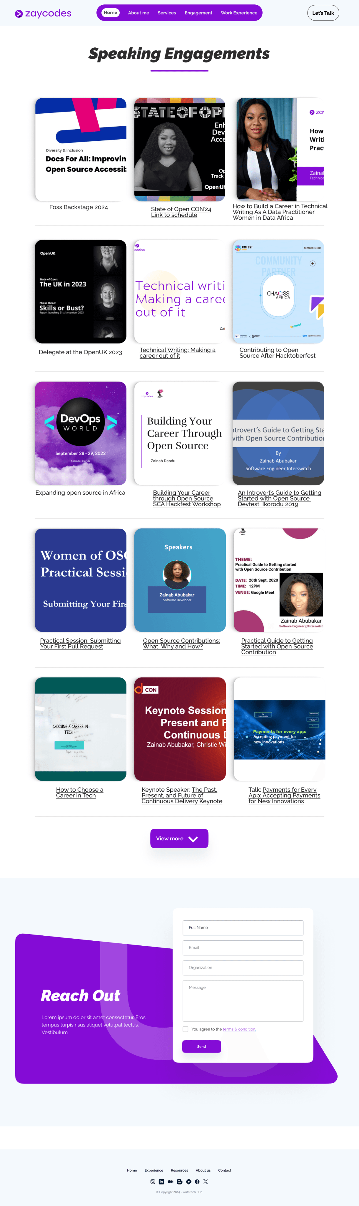 Zaycodes Personal Brand Website screenshot 2